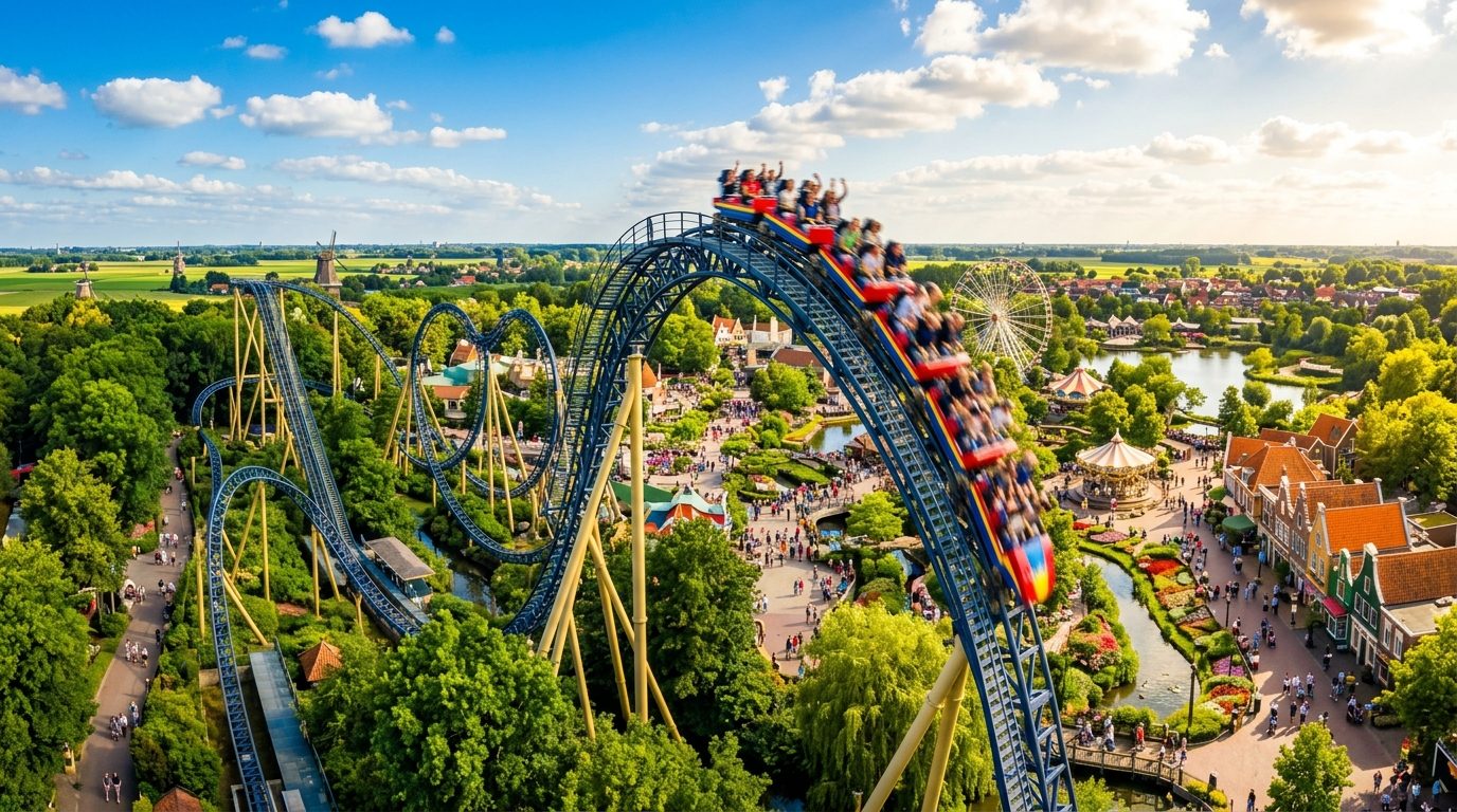 Achtbaan in een Nederlands pretpark